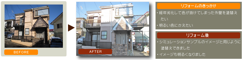 戸建て住宅　外壁塗替え　屋根塗装　劣化部分補修　バルコニー設置